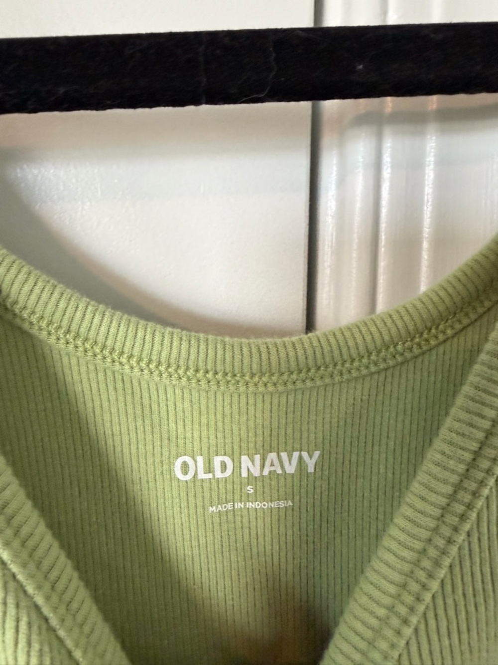 Old Navy Light Olive Ruffle Strap Ribbed Tank - Picture 3 of 4